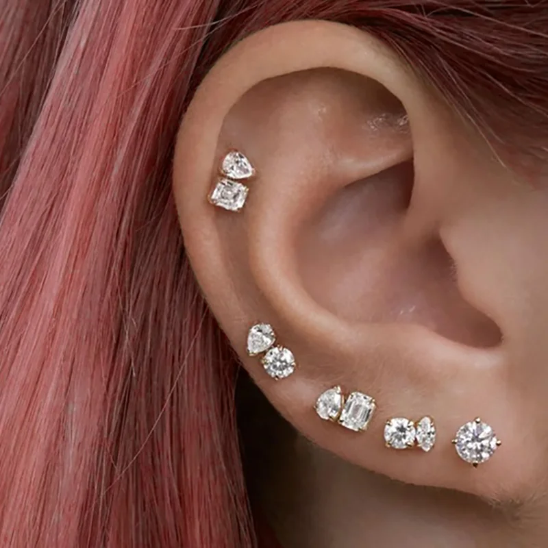 Серьги-гвоздики Y2k женские ювелирные украшения для ушей с изящными