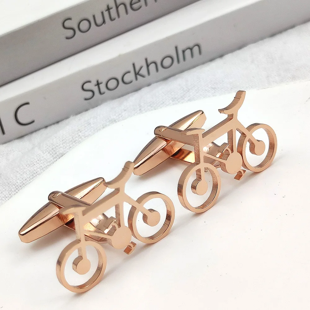 High-Quality Interesting Men's Cufflinks Creative Bicycle Styling Design Stainless Steel Shirt Accessories Jewelry Wholesale