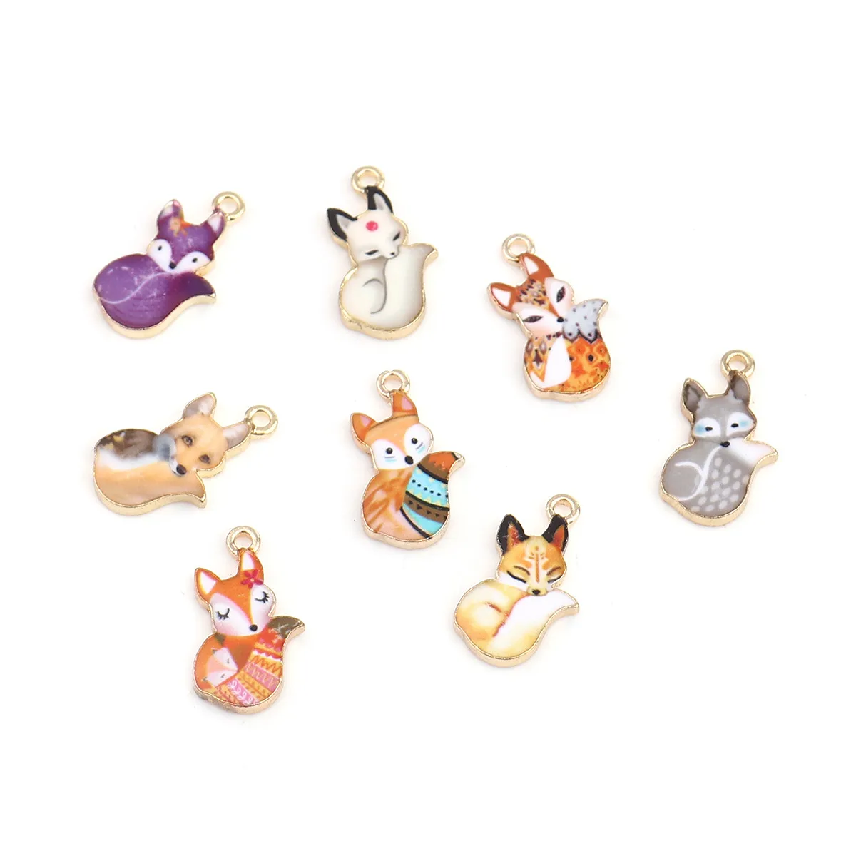 

Enamel Fox Charms Gold Color Cartoon Animal Metal Pendants DIY Bracelet Necklace Jewelry Making Findings 19mm x11mm,10 Piece
