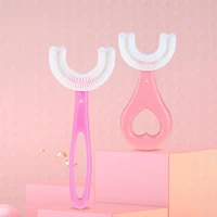 toothbrush for home silicone soft fur children 360 degree u shape baby teeth clean infant u shape for home