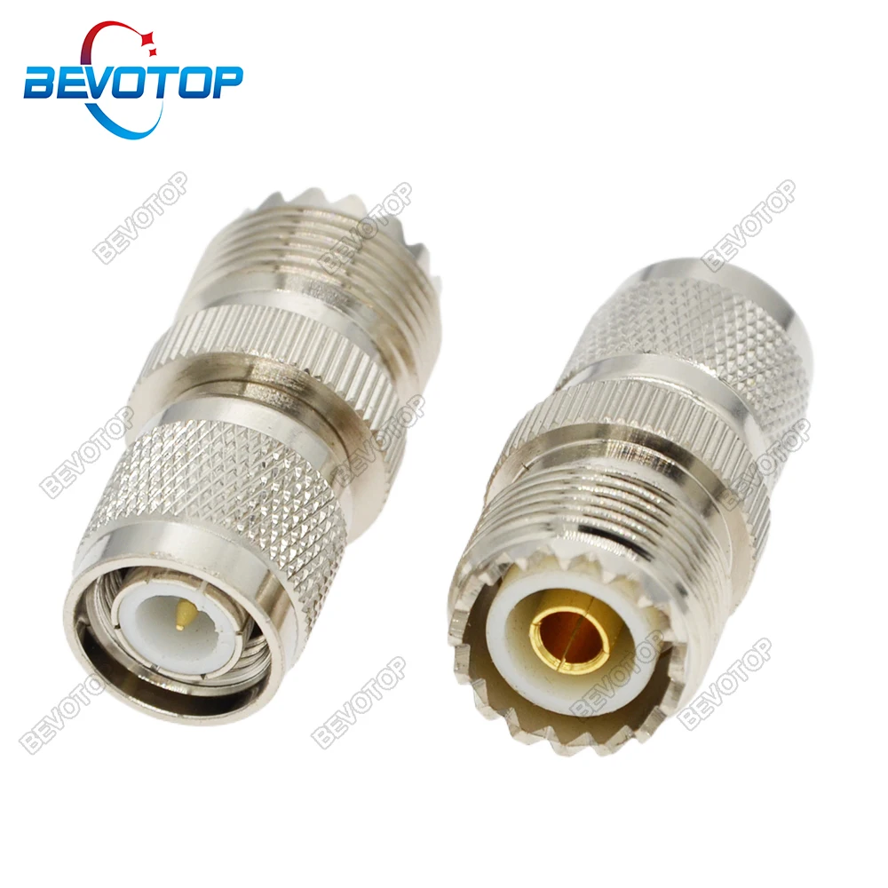 Переходник BEVOTOP с разъемом TNC «папа» на гнездо UHF «мама» SO-239, прямой преобразователь RF, адаптер 50 Ом, быстрая доставка, 1 шт.