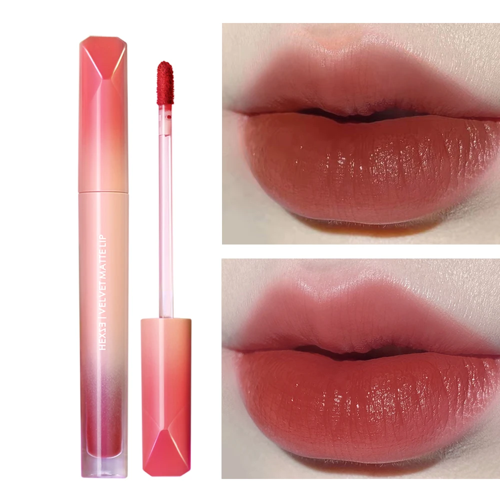 

HEXZE Velvet Matte Lip Gloss Mud Lip Lacquer Silky Texture Lips Makeup Highly Pigmented Long-lasting Moisturizing Cosmetic