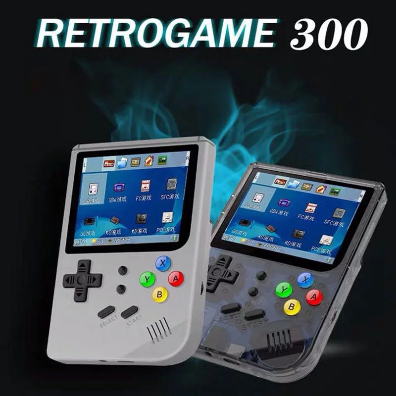 

Rg300 New 3.5 Inch High-Definition Tempered Glass Screen Retro Game Console 2.2 System Portable Handheld Consola Player 1800ma
