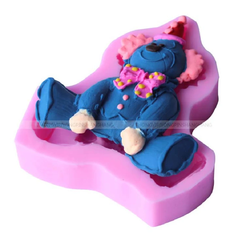 

DIY cake mold clown pattern fondant silicone mold D116