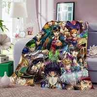 anime jojo bizarre adventure flannel blankets 3d print child adult quilt throws blanket sofa travel teen student blanket