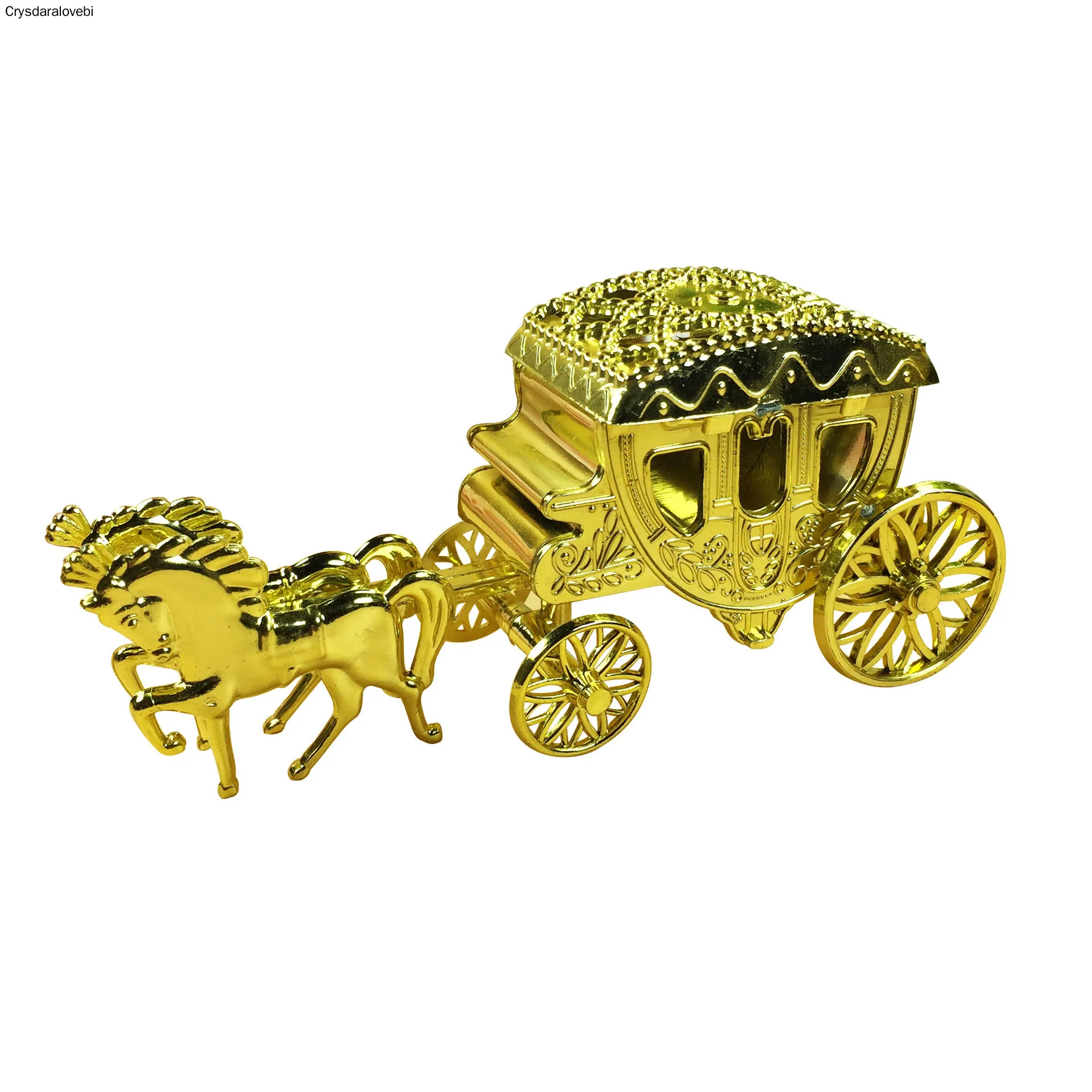 

12 PCS/lot Cinderella Royal Carriage Box Gold Wedding Candy Box Gift Box Small Plastic Box For Event Party Supplies Decoration