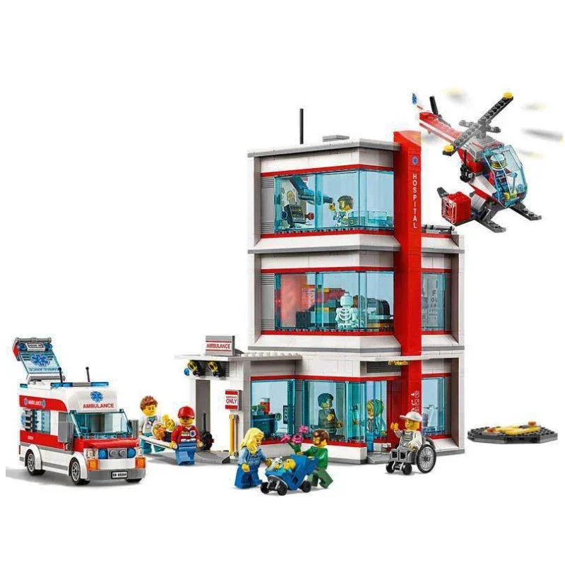 

Neu AUF Lager Kompatible Stadt Serie 60204 Säulen Stadt Krankenhaus Bausteine Ziegel Spielzeug Für Kinder Geburtstagsgeschenk