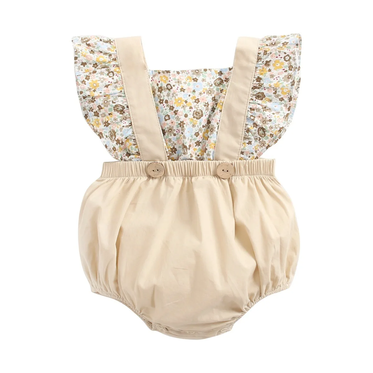 

Floral Baby Girls Romper Imitated Two Piece