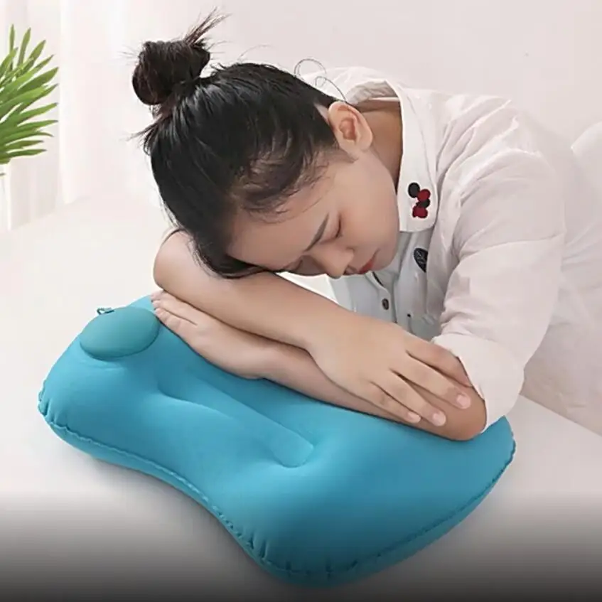 

Inflatable Pillow Travel Pillow Portable Waist Cushion Pillow Sleeping Pillow Lunch Break Folding Pillow 02