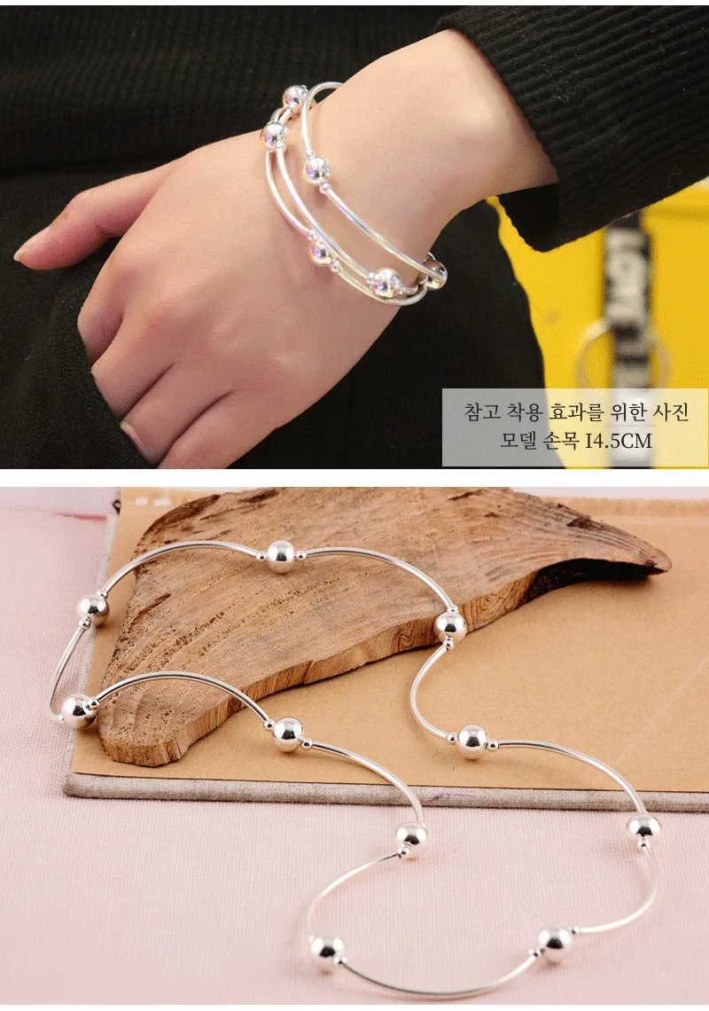 Дизайн из стерлингового серебра 99 простой эластичный женский браслет ручной