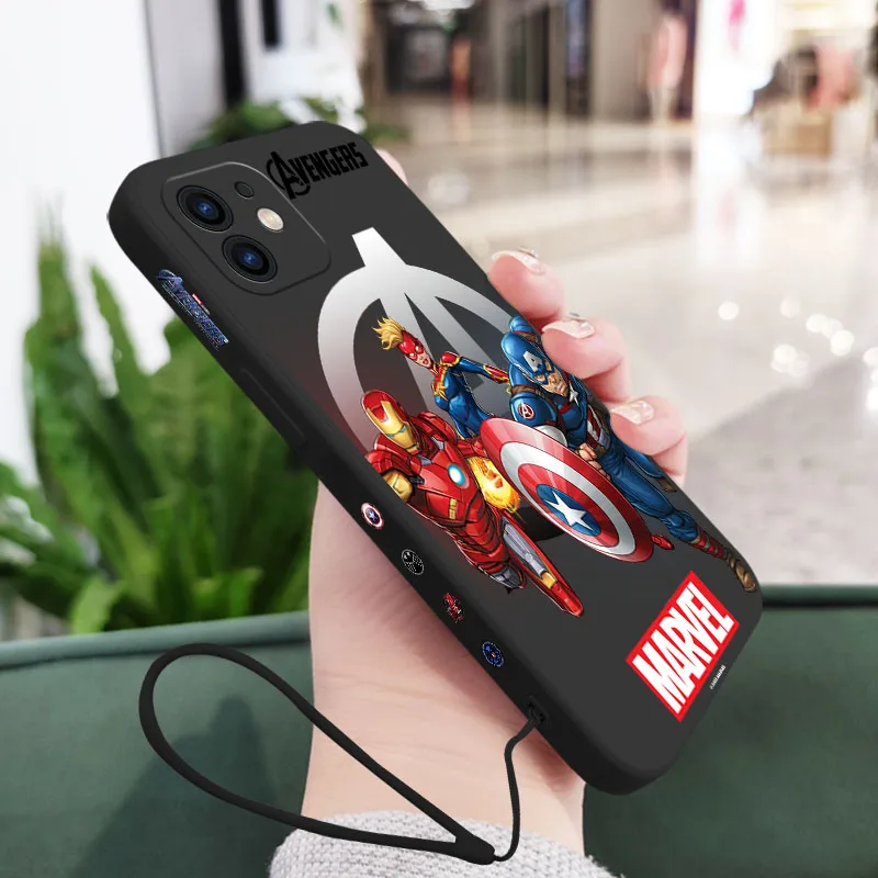 

Avengers hero Spiderman Marvel Phone Case For Xiaomi Redmi Note 11 10A 10 10S 9 8 7 Pro Plus 10C 9A 9C 4G 5G Cases With Lanyard