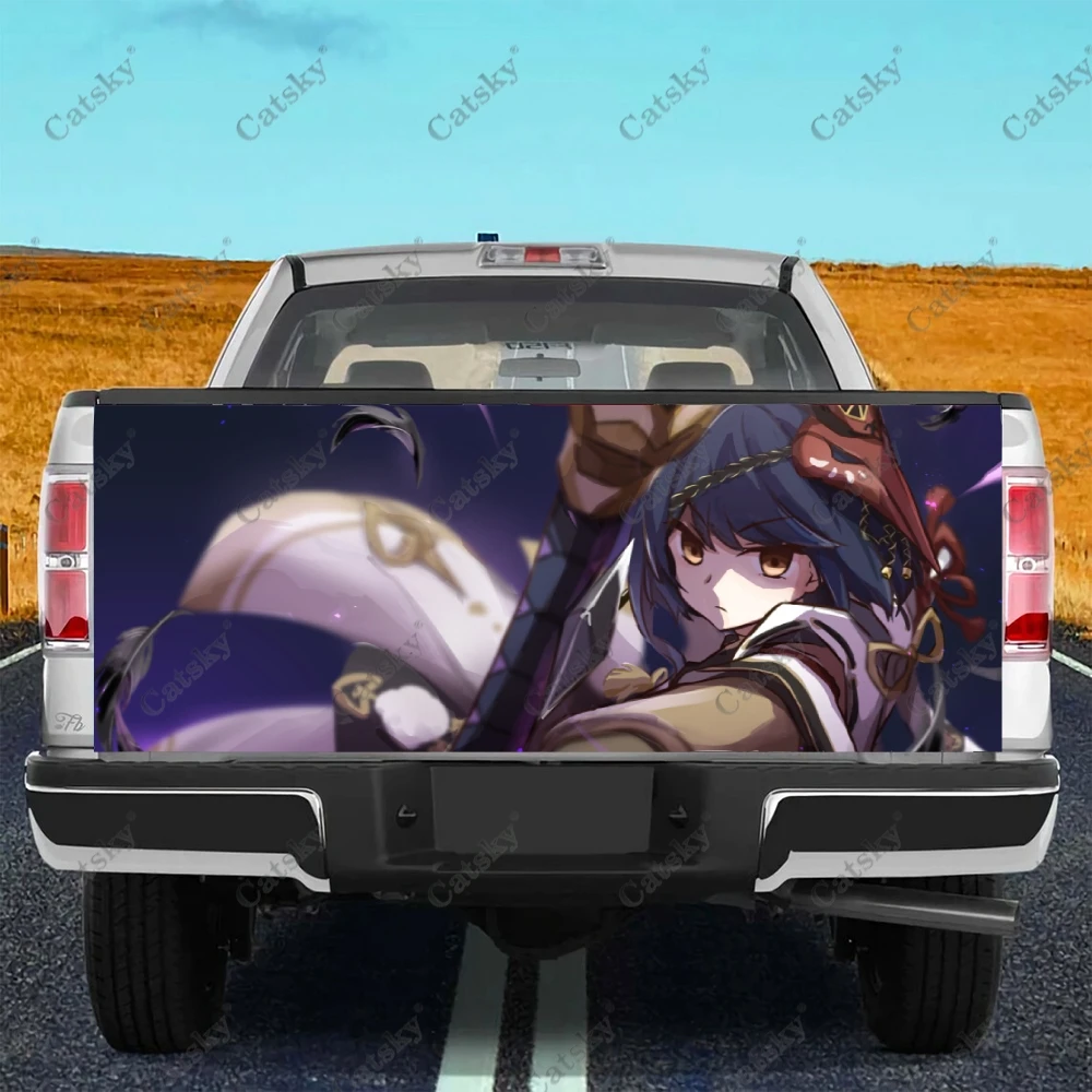 

Ударные автомобильные наклейки Kujou Sara Genshin, модификация заднего хвоста грузовика, картина подходит для грузовика, обезболивающие автомобильные аксессуары, наклейки