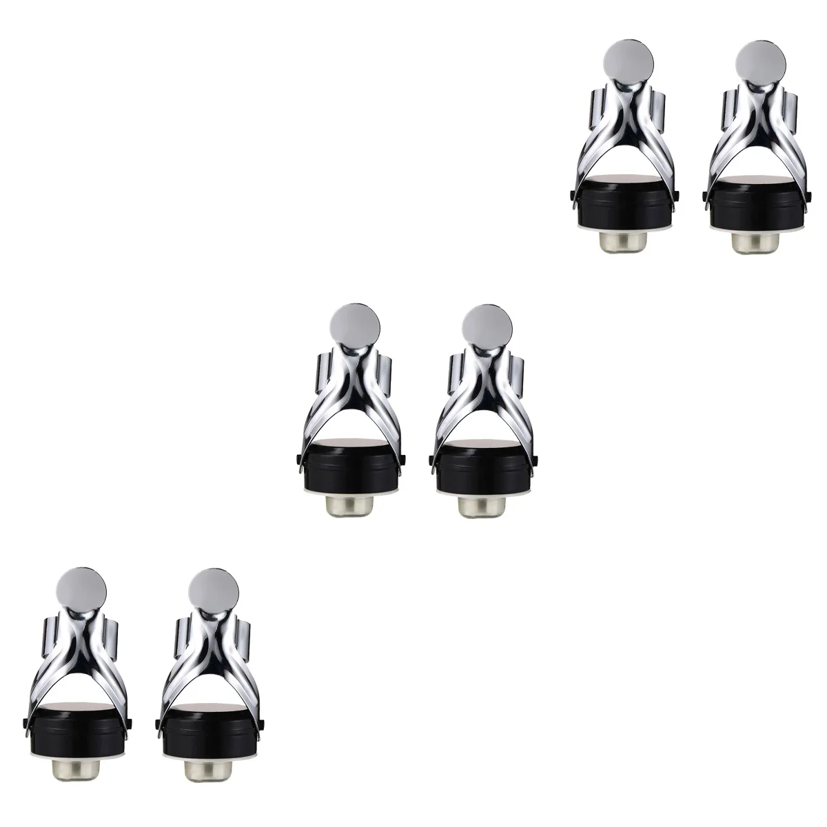 

6 pcs Stainless Steel Champagne Stopper Bottle Sealer for Champagne Cava Sparkling with a Built-In Pressure Pump Size -