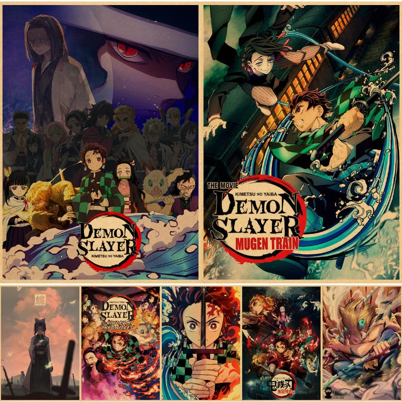 

Demon Slayer Kimetsu No Yaiba Wall posters bilder affiche murale islam bedroom anime house decor obraz pictures cuadros