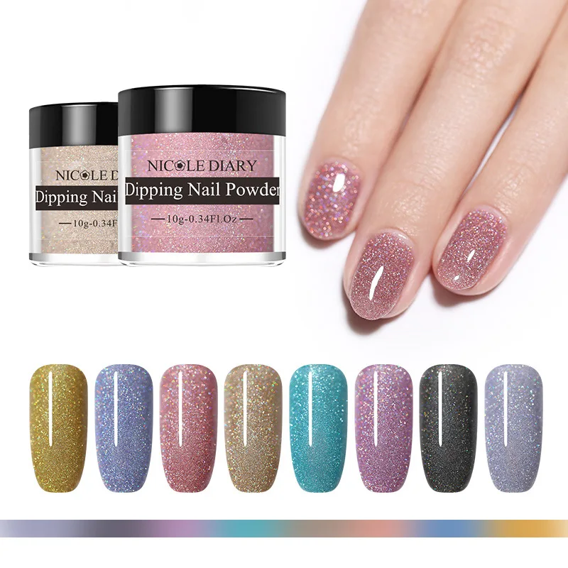 

Погружной порошок для ногтей, красочный блеск для ногтей, без лампы, блестящий порошок, градиентные французские ногти, хромированная пыль