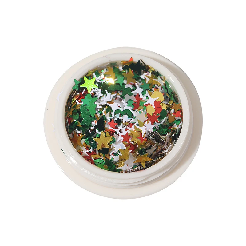 3D рождественские снежинки металлические блестки для ногтей смешанный дизайн