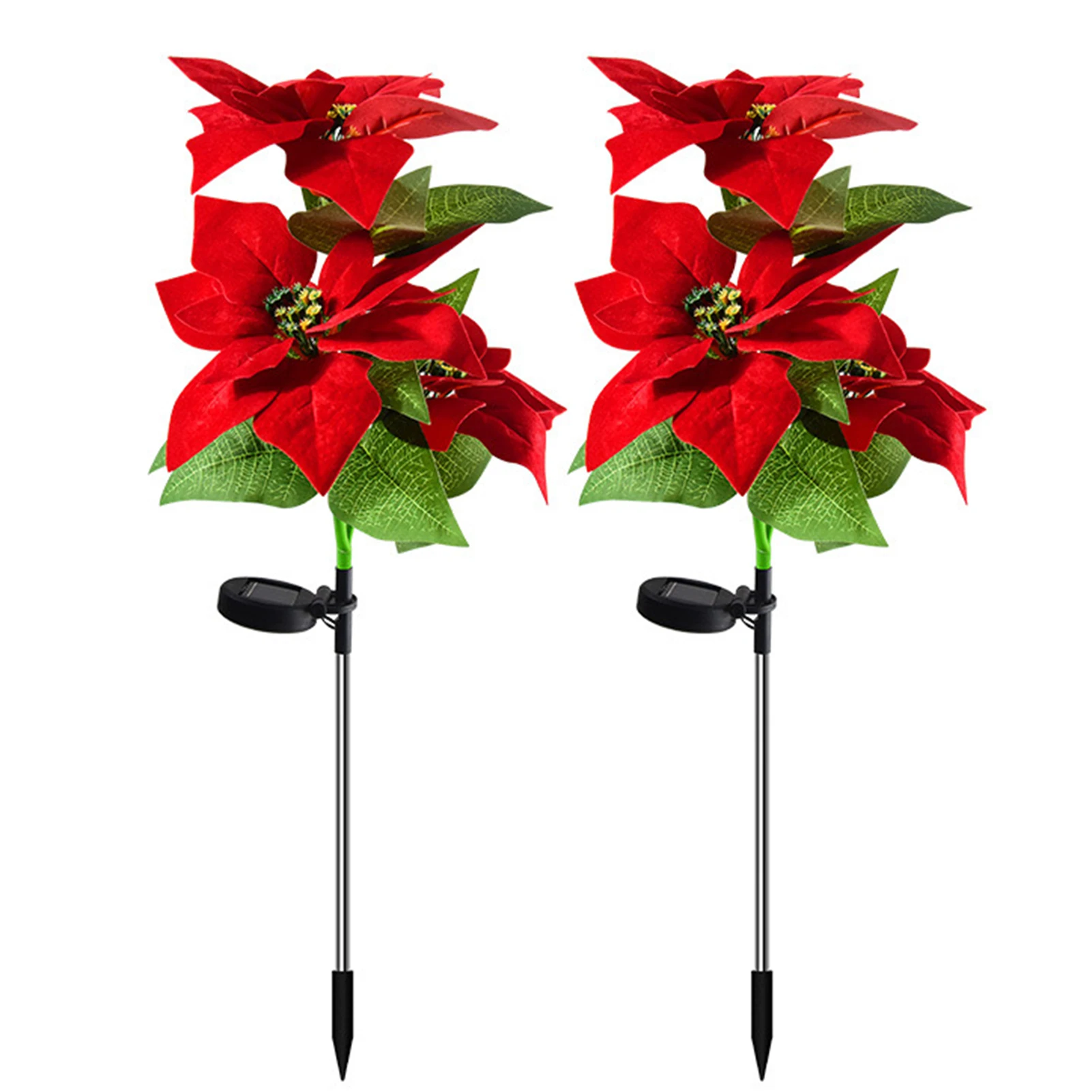 

2 шт., рождественские цветы на солнечной батарее