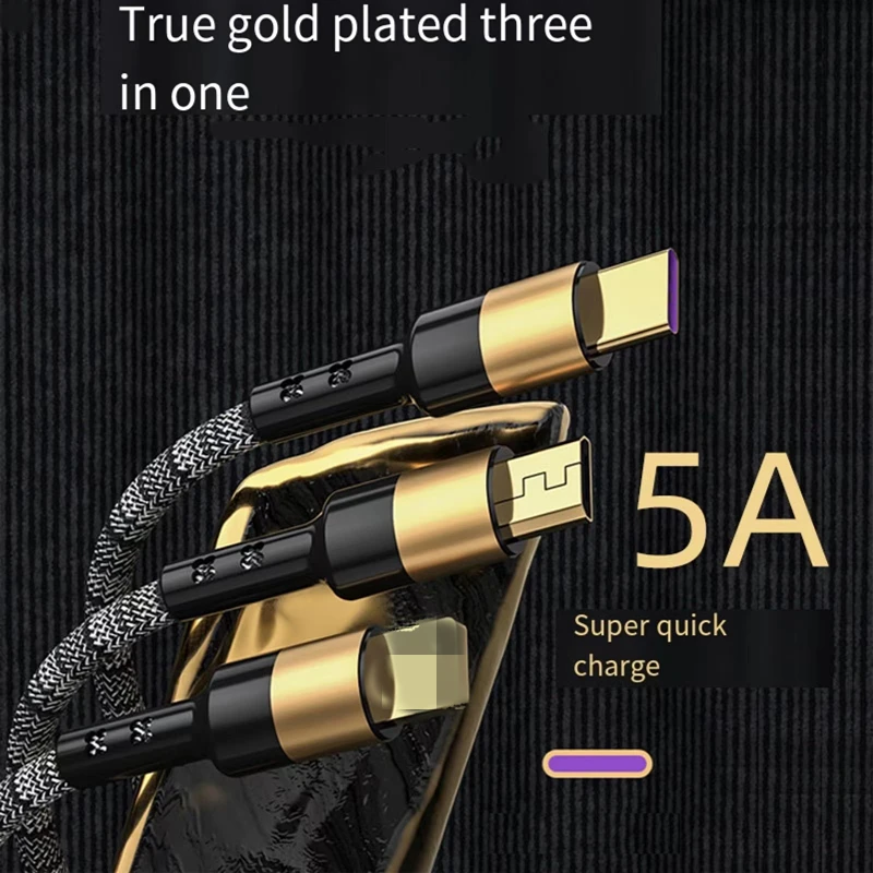 

USB-кабель 3 в 1 для передачи данных и быстрой зарядки