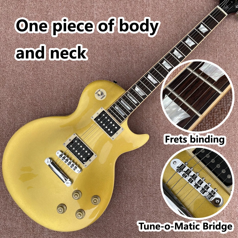 

Slash Appetite Electric Guitar Gold Maple Top Zebra Pickups, One Piece Of Body & Neck, Frets Binding, Tune-O-Matic Bridge