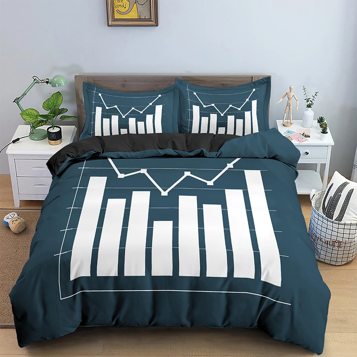 

Duvet Cover Statistics Table Pattern Bedding Sets Letter Printed King Queen Size Quilt Covers For Hotel Family Bedroom
