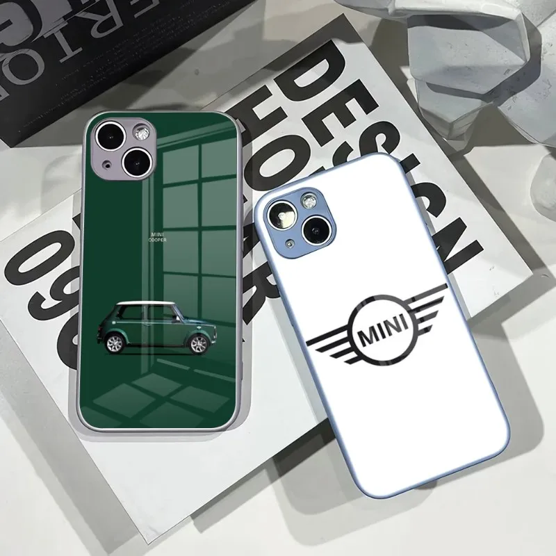

Роскошный спортивный автомобильный мини-чехол для телефона IPhone 14Pro 13 11 12 XR XS MAX 7/8 X Plus 13 цветов закаленное стекло крутая пара