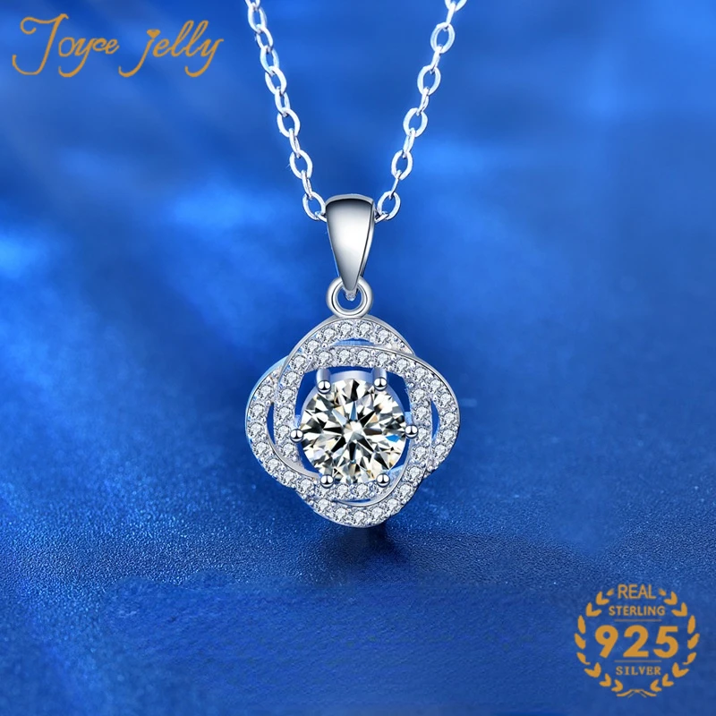 

JoyceJelly S925 Sterling Silver Rose Collarbone Moissanite Necklace For Women's Korean Ins Versatile Niche Design Sense Jewelry