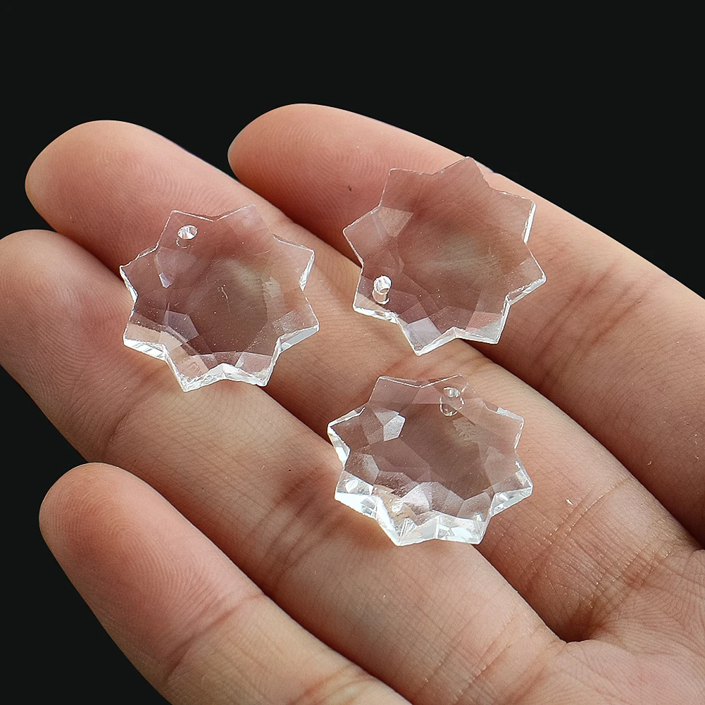 Хрустальные подвески-снежинки 20 мм, 4 шт.