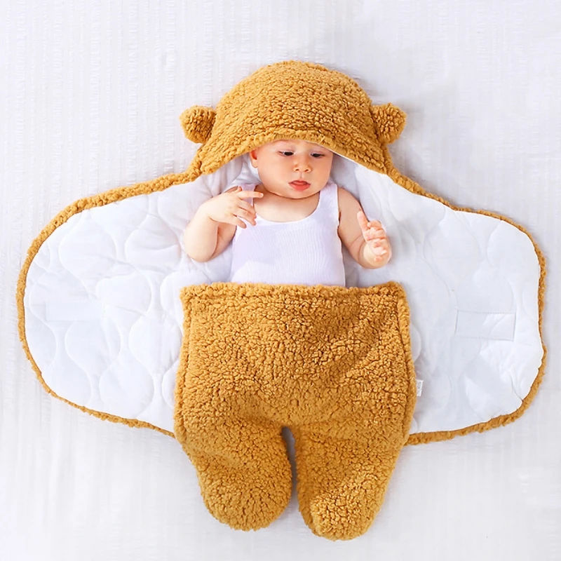 

0-6M NewBorn Baby Sleeping Bag Convenience Soft Thicken Fleece Cotton Padded Sleepwear Blanket For Infant Romper Jumsuit Outwear