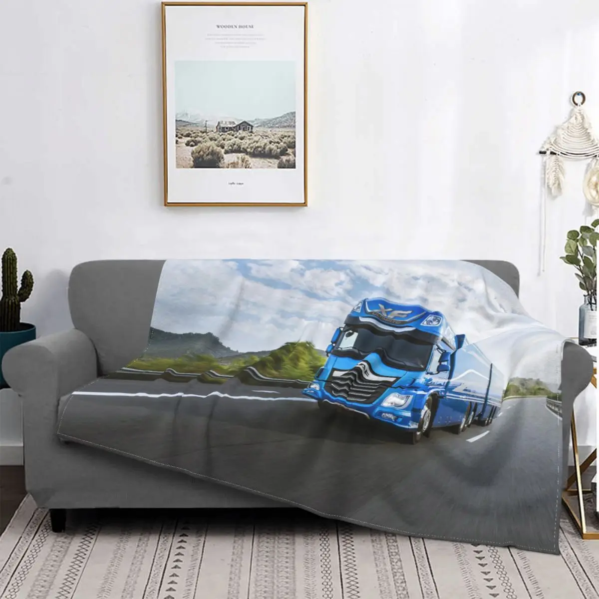 

3D Print Daf XF Blankets Fleece Autumn/Winter Gift Kid Breathable Super Warm Throw Blanket for Bed Bedroom Plush Thin Quilt
