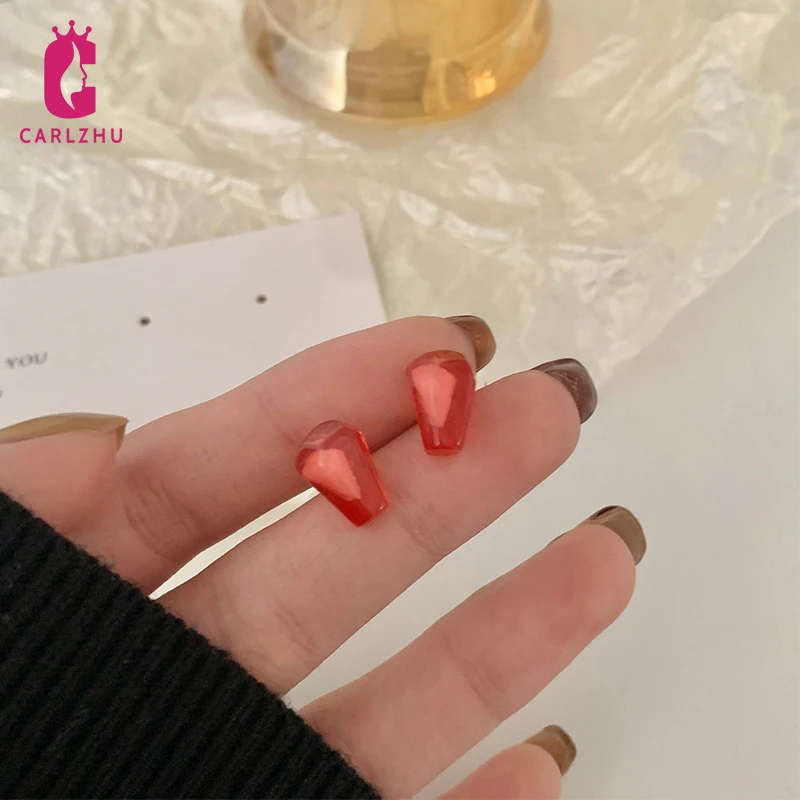 

Japanese Sweet Cute Simulated Pomegranate seeds Fruit Stud Earrings for Women Girl Simple Small Earring Party Gift Jewelry