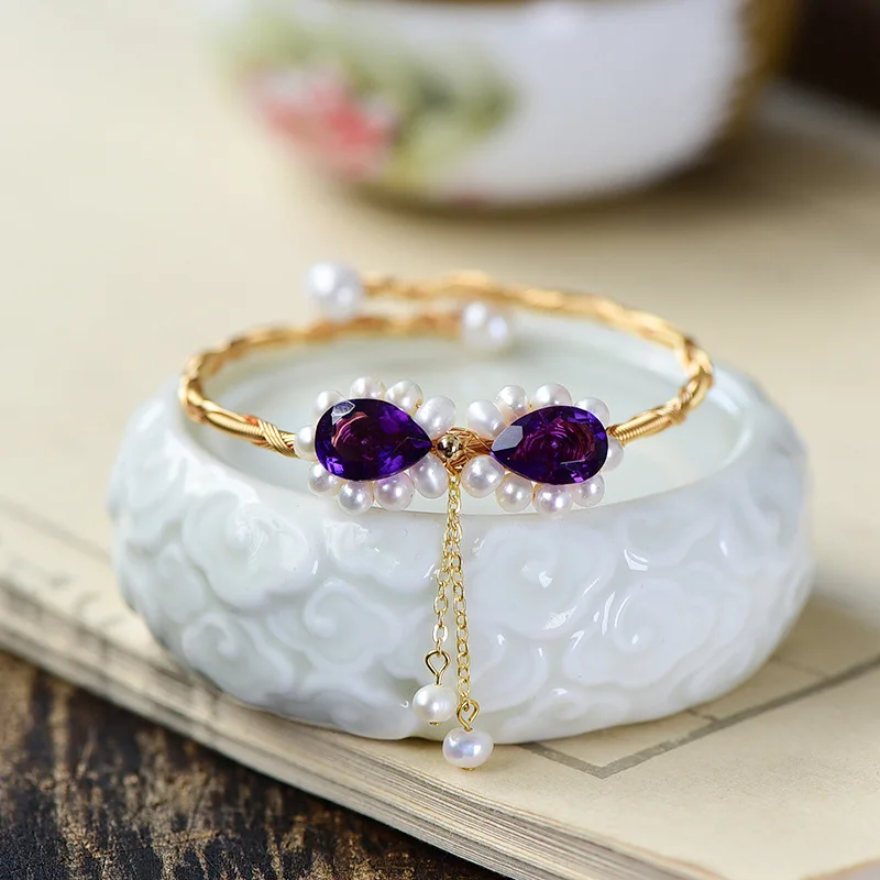 

Браслет с открытыми манжетами и кристаллами