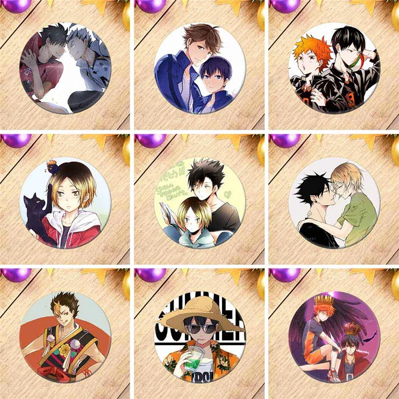 Манга Haikyuu! Значок-брошь Хината шойо 58 мм коллекция японских аниме для рюкзаков