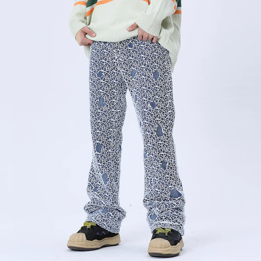 Hollow out jeans for men harajuku streetwear pants for men y2k men’s jeans designer streetwear men cargo jeans