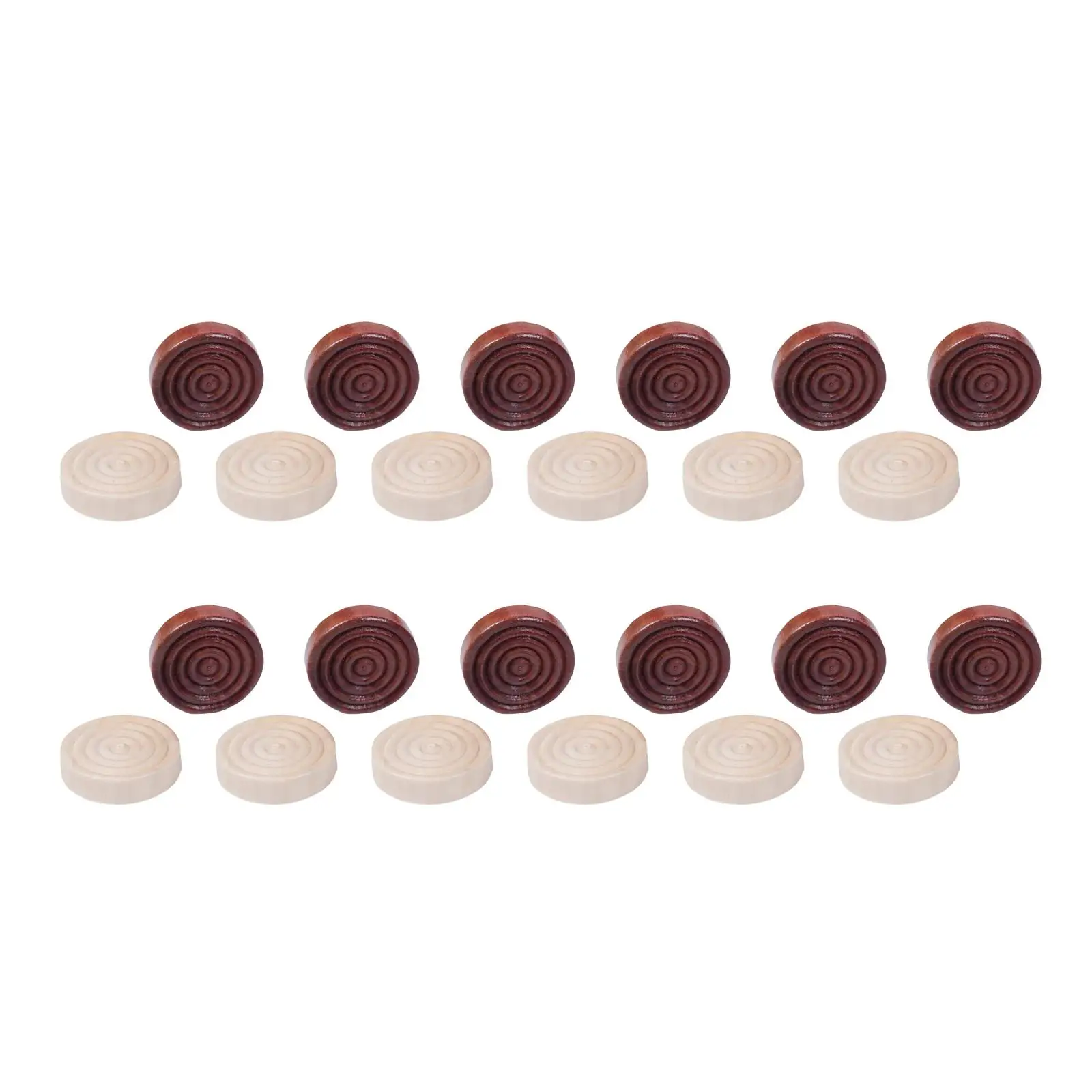 

24Pcs Backgammon Pieces Chess Game Accessories Brown & Natural for Kids Educational Toy