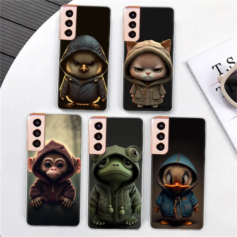 Чехол для телефона Monkey Frog Pig Cow Bird Cat Animal Samsung A16 A05S A15 A25 A35 A55 Galaxy S8 S9 A70 A50 A40 A30S A20E A20S M12