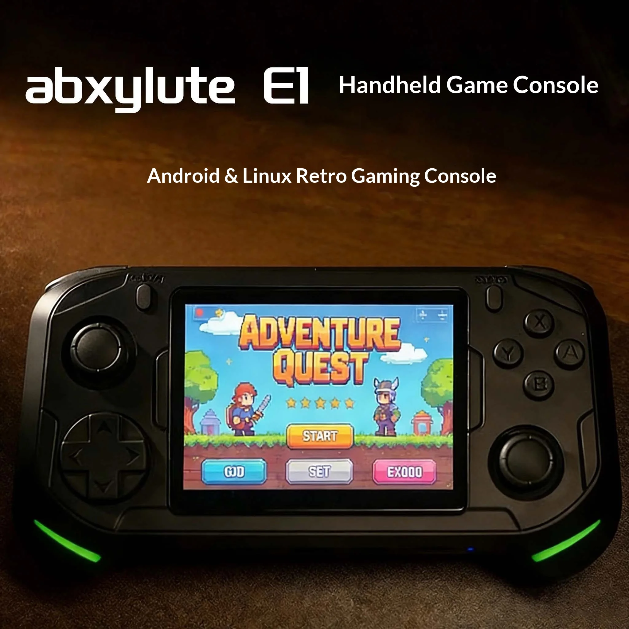 Фото Оригинальная портативная игровая консоль ABXYLUTE E1 в стиле ретро, ​​двойная система, Android Linux RK3566, 3,5-дюймовый IPS-экран, игровые консоли №2