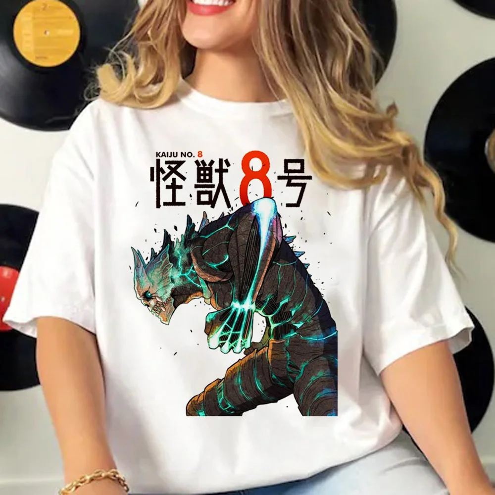 Футболка Kaiju No 8 женский топ с узором в стиле Харадзюку Женская забавная одежда