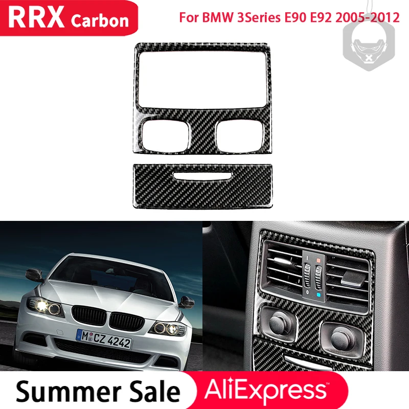 

RRX for BMW E90 E92 2005-2012 Interior Trim Carbon Fiber Rear Air Condition Vent Frame Decor Cover Stickers Car Accessories