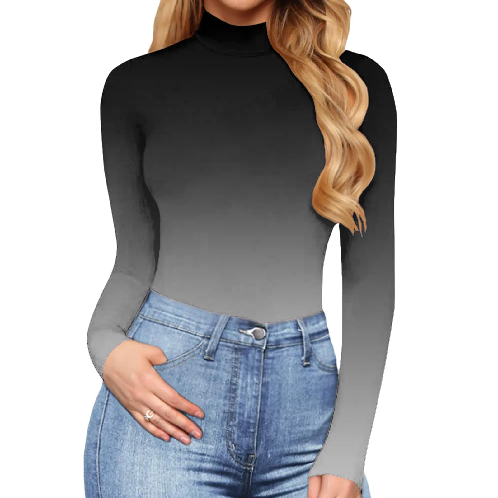 Женский комбинезон с длинным рукавом ложным воротником |