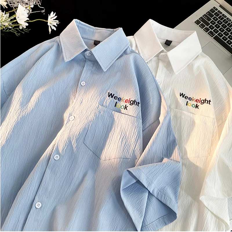 

Summer Women's Casual Blouse Short Sleeve Shirt Leaves Loose Lapel Lady's Top Fashion Women Loose Thin Ovesized Shirts