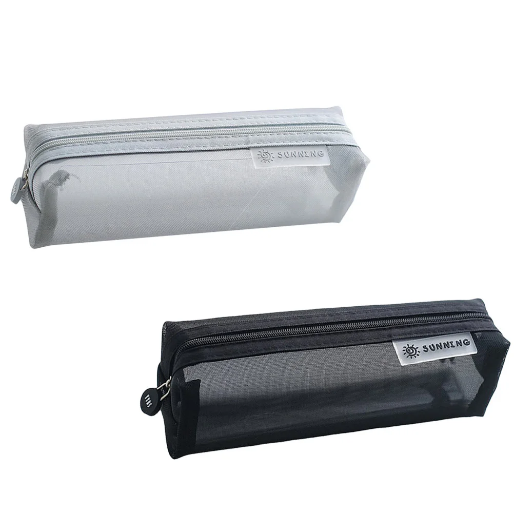 

2pcs Stationery Pouch Nylon Net Mesh Stationery Holder Simple Pen for Kid Gift Student