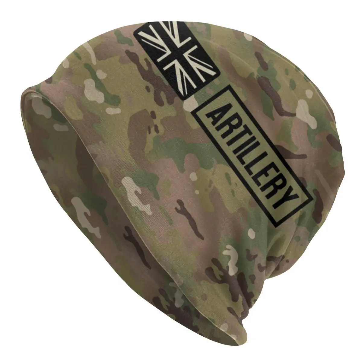 

Camo Camouflage Army Beanie Bonnet Knitting Hat Women Men British Flag Artillery Winter Warm Skullies Beanies Caps for Ski