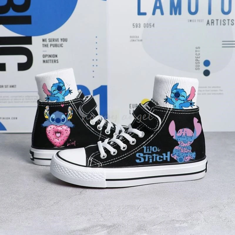 Кроссовки Lilo And Stitch для мальчиков и девочек модные холщовые Нескользящие дышащие