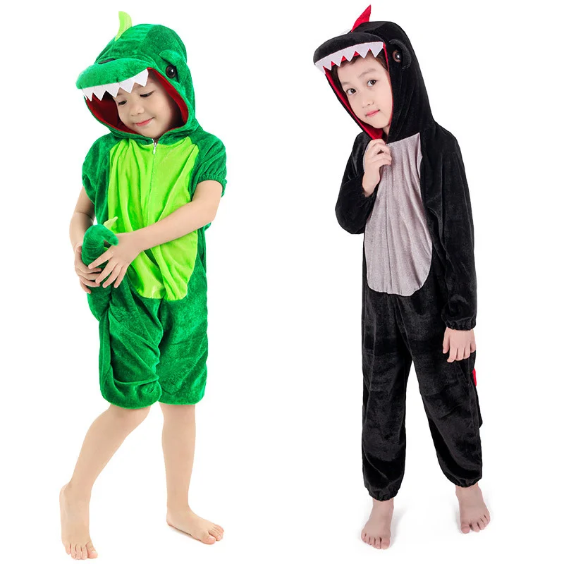 

Cute Kids Animal Dinosaur Costume Cosplay Kids Green Black Kindergarten School Party Student Game Cosplay Set