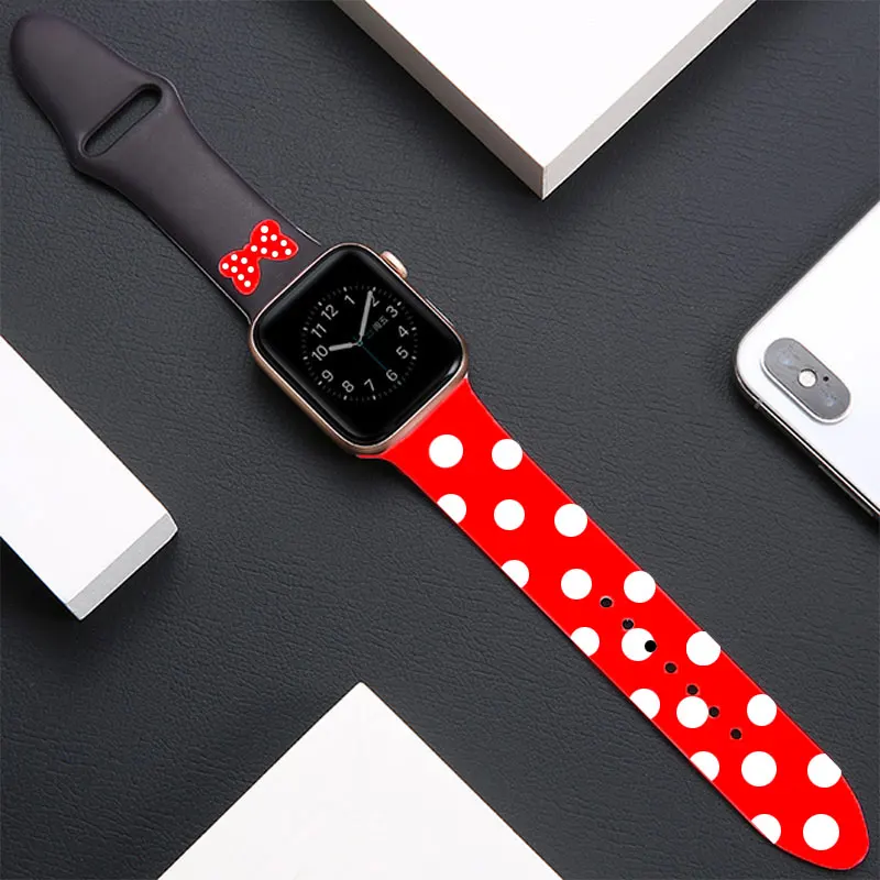 Cartoon Printing Strap For Apple Watch Band 49mm 40mm 42mm 38mm Silicone Wrist 44mm 45mm 41mm Correa iWatch 8 7 6 5 4 3 SE Ultra