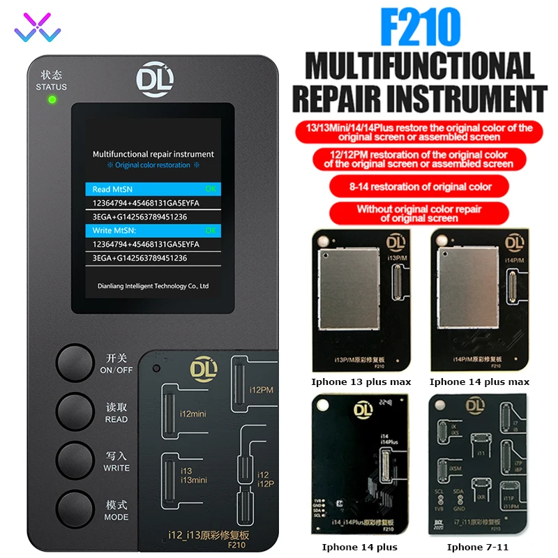 Программатор SUNSHINE F210 для восстановления тонов iPhone 8-13 mini 14 Plus, оригинальная копия ЖК-дисплея, оригинальные инструменты для ремонта цвета