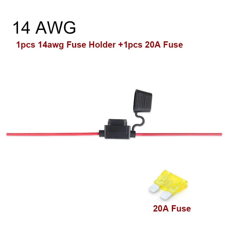 Автомобильная розетка, водонепроницаемая, средняя, автомобильный держатель предохранителя, коробка 16/14/12/10AWG, лезвие предохранителя, кабель 10A 20A 30A 50A