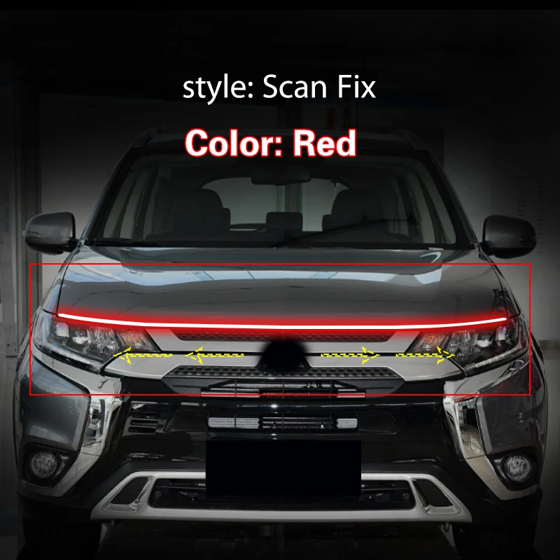 

1 шт. автомобильные противотуманные фары, сканирующие светодиодные дневные ходовые огни DRL 12 В для Mitsubishi Outlander 2013-2020, водонепроницаемые гибкие лампы