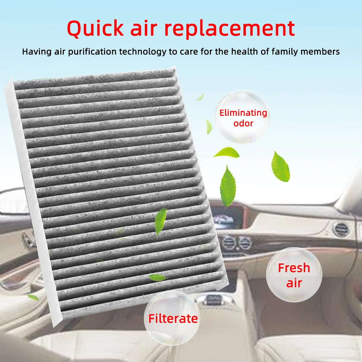 Воздушный фильтр с активированным углем для Toyota RAV4 Prime 2021-2024 CF12157 87139-0E040 87139-0R030