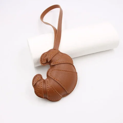 Брелок из искусственной кожи Croissant, желтый, черный, коричневый